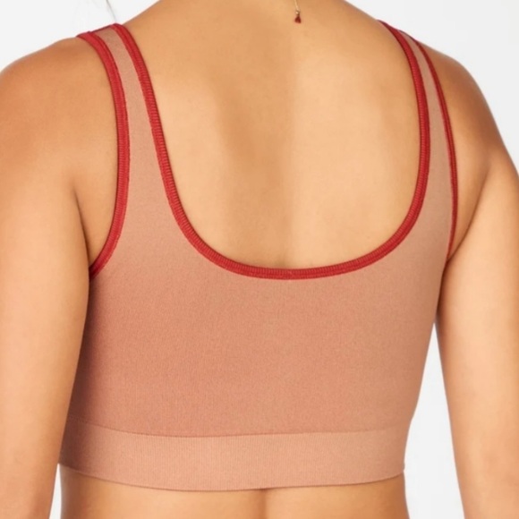 Fabletics Sunny Reversible Low Impact Sports Bra Haute Red/Maplewood Tan Small - Picture 4 of 11